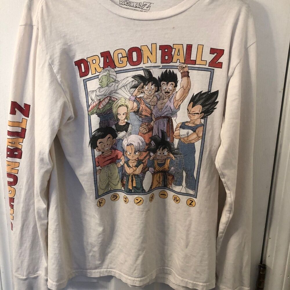 DRAGON BALL‎ Z WHITE TEE SHIRT Medium anime animation cartoon Long Sleeve